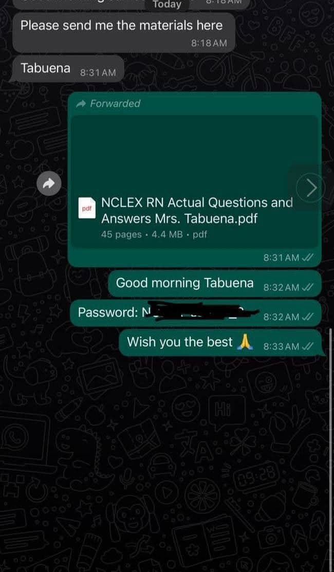 Nurse Amanda candidate review screenshot