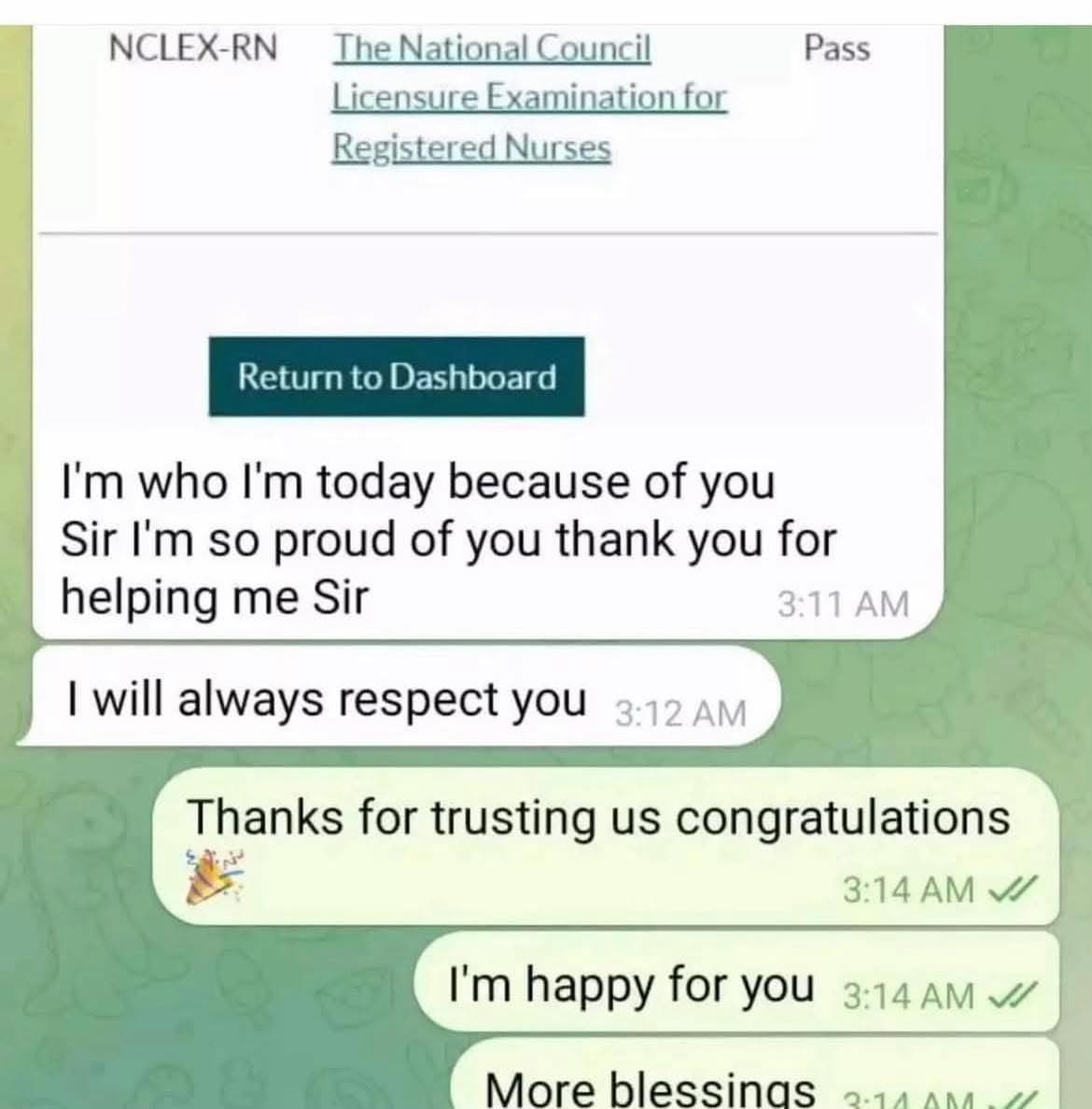 Nurse Samantha candidate review screenshot