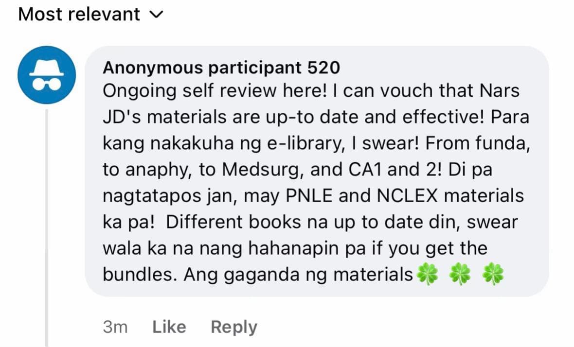 Anonymous Participant candidate review screenshot